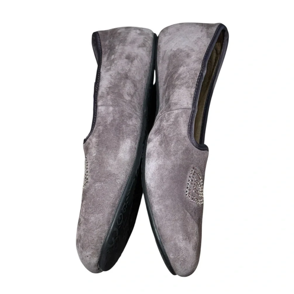 UGG Alloway Crystal Bow Flat Shoe Gray Size 9